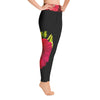 Purple Sky Black Red Floral Print Yoga Leggings