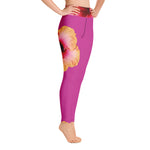 Purple Sky Pink Yellow Floral Print Yoga Leggings