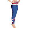 Purple Sky Blue Patriot Print Yoga Leggings