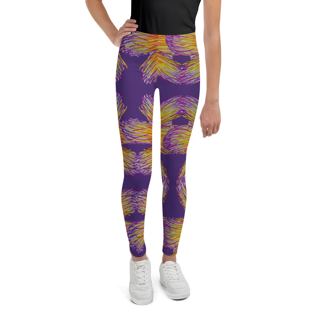 Purple Sky "Tie Dye" Purple Print Youth Leggings