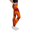 Purple Sky Orange Floral Print Youth Leggings