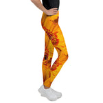 Purple Sky Yellow Floral Print Youth Leggings