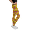 Purple Sky Gold Floral Print Youth Leggings