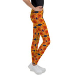 Purple Sky Orange Yellow Floral Print Youth Leggings