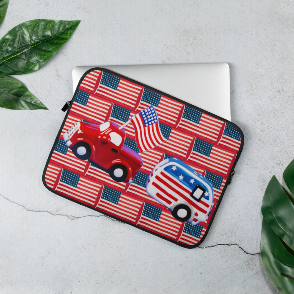 Purple Sky Patriotic Print Laptop Sleeve