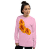 Purple Sky Orange Floral Print Long Sleeve Shirt