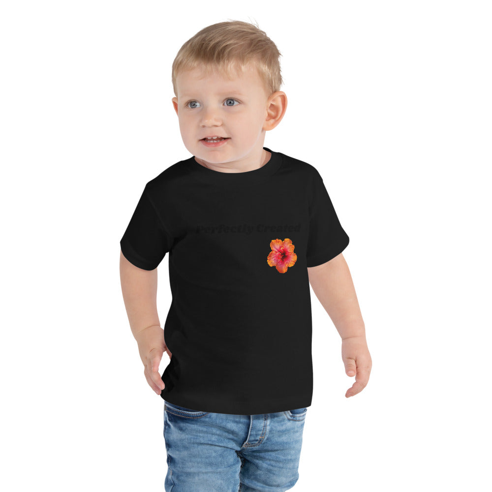 Purple Sky Red Orange Flower Toddler Short Sleeve Tee