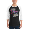 Purple Sky Motorcycle Engine Print 3/4 Sleeve Raglan Shirt