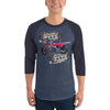 Purple Sky Motorcycle Engine Print 3/4 Sleeve Raglan Shirt