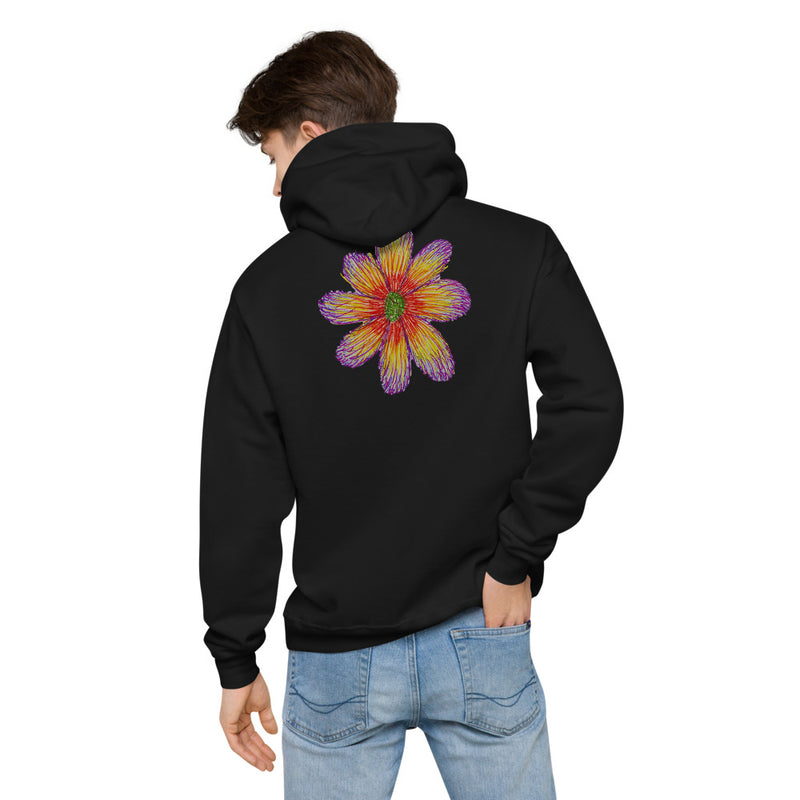 Purple Sky Flower Print Unisex Fleece Hoodie