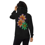 Purple Sky Floral Print Unisex Fleece Hoodie