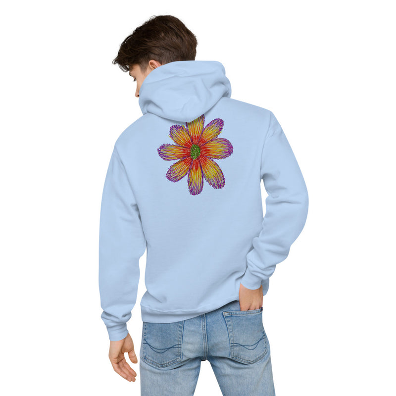 Purple Sky Flower Print Unisex Fleece Hoodie