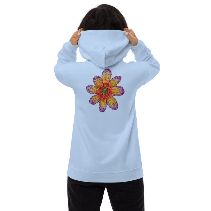 Purple Sky Flower Print Unisex Fleece Hoodie