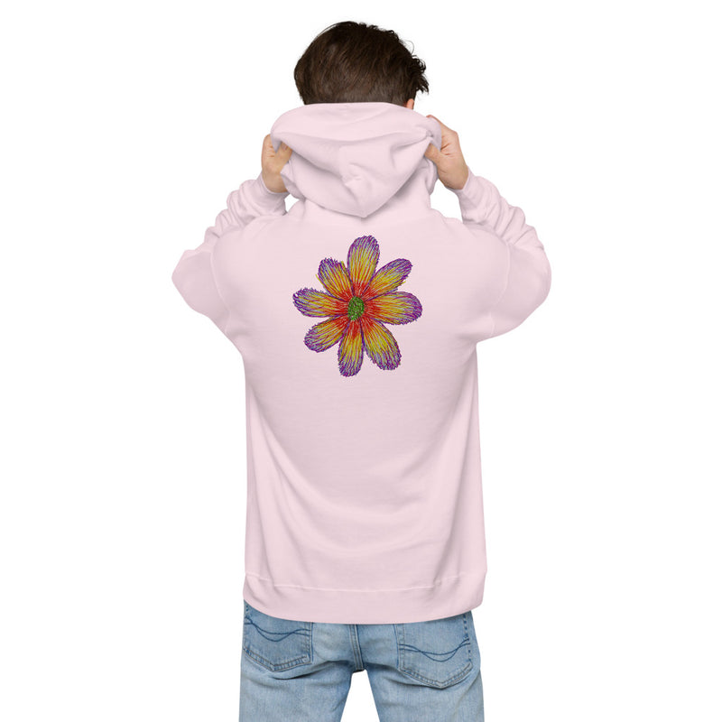 Purple Sky Flower Print Unisex Fleece Hoodie