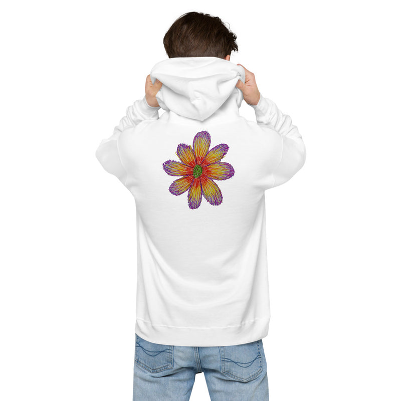 Purple Sky Flower Print Unisex Fleece Hoodie