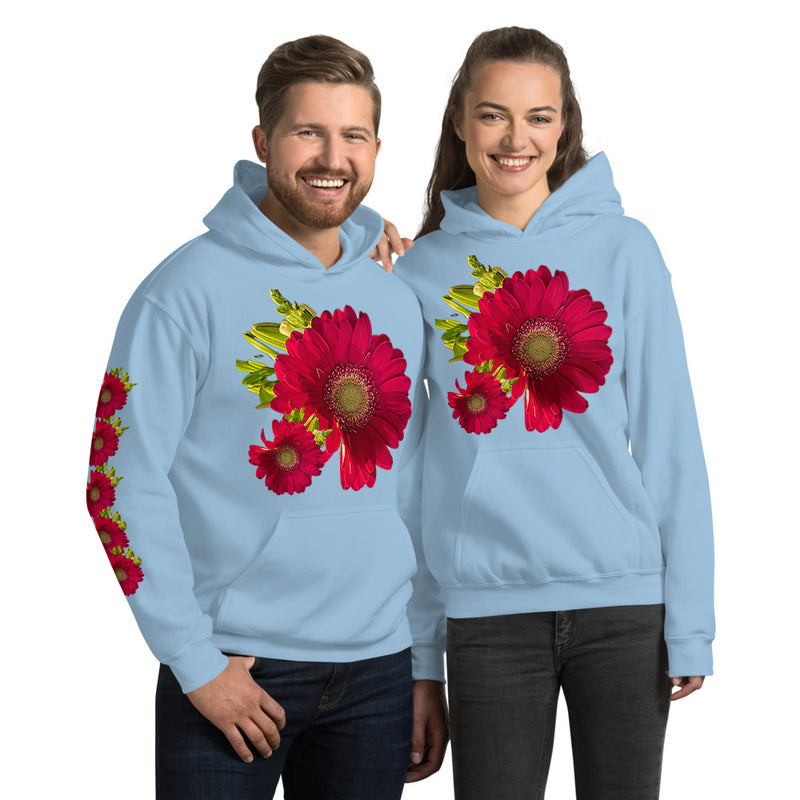 Purple Sky Red Floral Print Unisex Hoodie