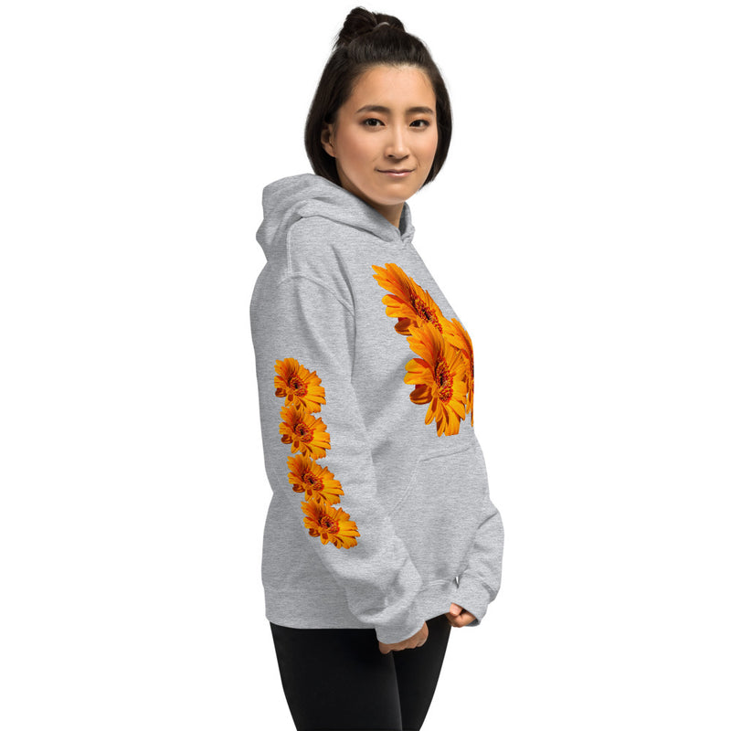 Purple Sky Orange Floral Print Unisex Hoodie