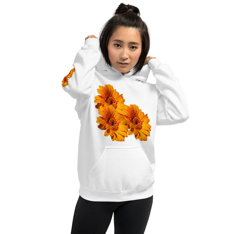 Purple Sky Orange Floral Print Unisex Hoodie