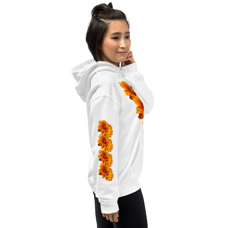 Purple Sky Orange Floral Print Unisex Hoodie