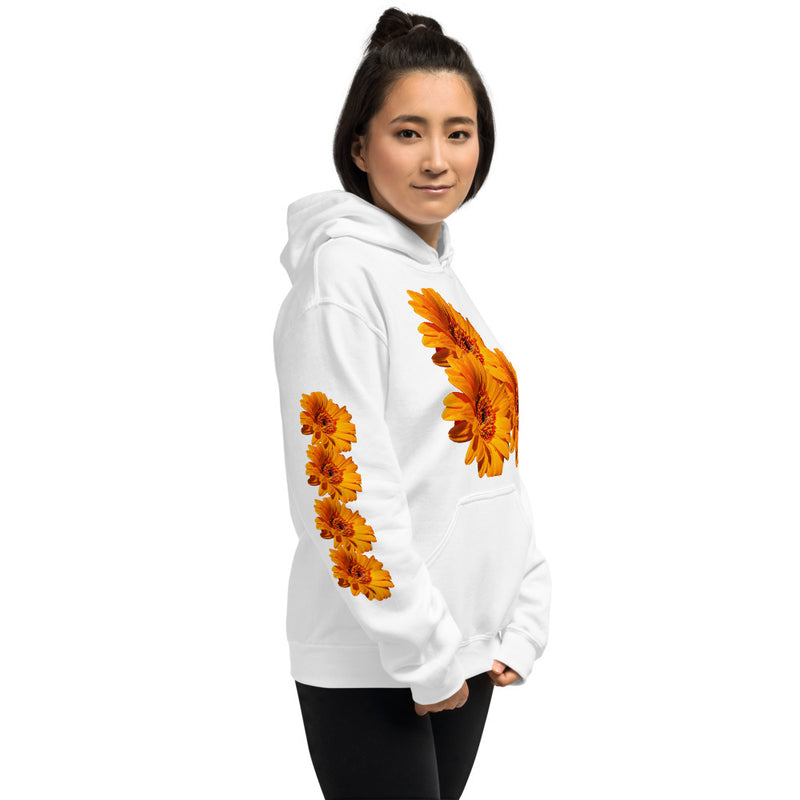 Purple Sky Orange Floral Print Unisex Hoodie