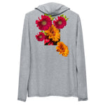 Purple Sky Red Orange Floral Print Unisex Lightweight Hoodie