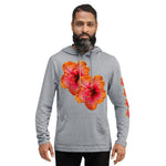 Purple Sky Orange Floral Print Unisex Lightweight Hoodie