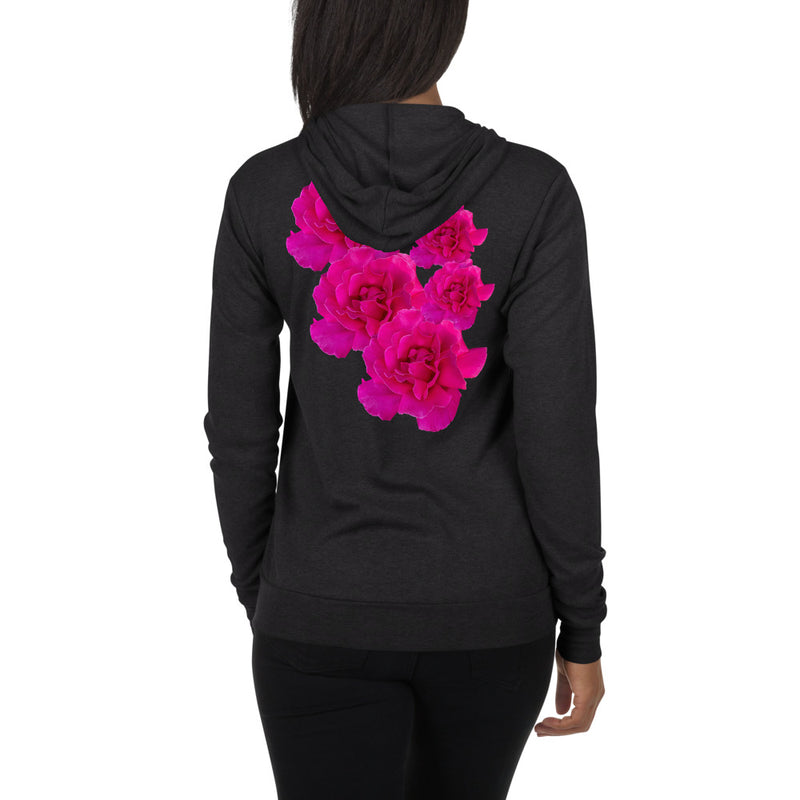 Purple Sky Floral Unisex zip hoodie