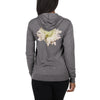 Purple Sky White Floral Print Unisex Hoodie with Zipper