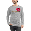 Purple Sky Red Rose Print Unisex Long Sleeve Tee