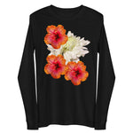 Purple Sky White Orange Floral Print Unisex Long Sleeve Tee