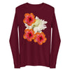 Purple Sky White Orange Floral Print Unisex Long Sleeve Tee