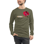 Purple Sky Red Rose Print Unisex Long Sleeve Tee