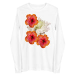 Purple Sky White Orange Floral Print Unisex Long Sleeve Tee