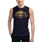 Purple Sky New Orleans Landmark Print Muscle Shirt