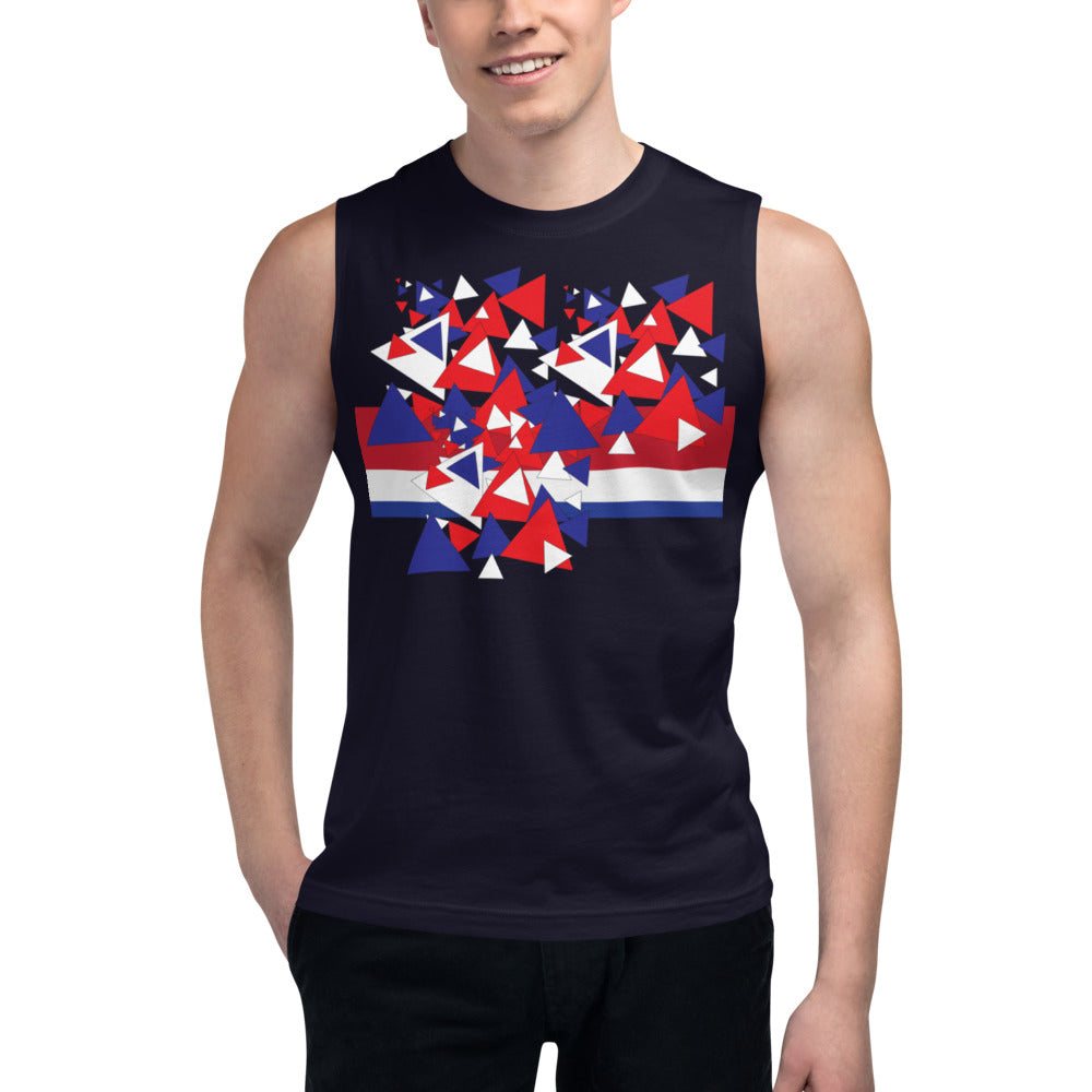 Purple Sky Geometric Muscle Shirt