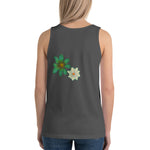 Purple Sky Gold Green Floral Print Unisex Tank Top