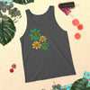 Purple Sky Green Gold Floral Print Unisex Tank Top