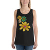 Purple Sky Gold Green Floral Print Unisex Tank Top