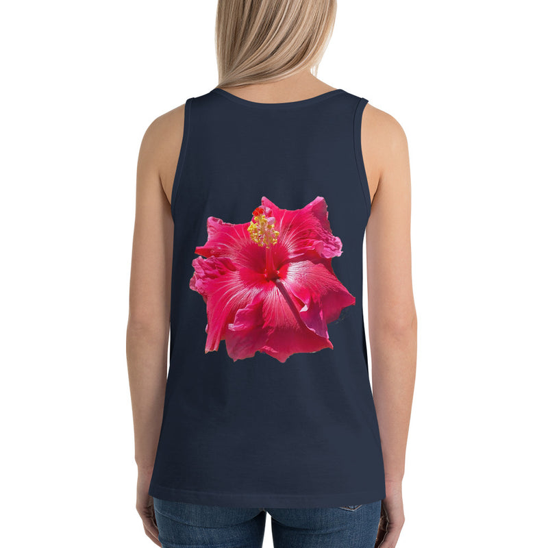 Purple Sky Red Floral Print Unisex Tank Top