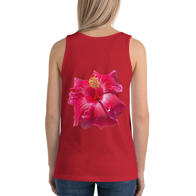 Purple Sky Red Floral Print Unisex Tank Top