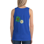 Purple Sky Gold Green Floral Print Unisex Tank Top