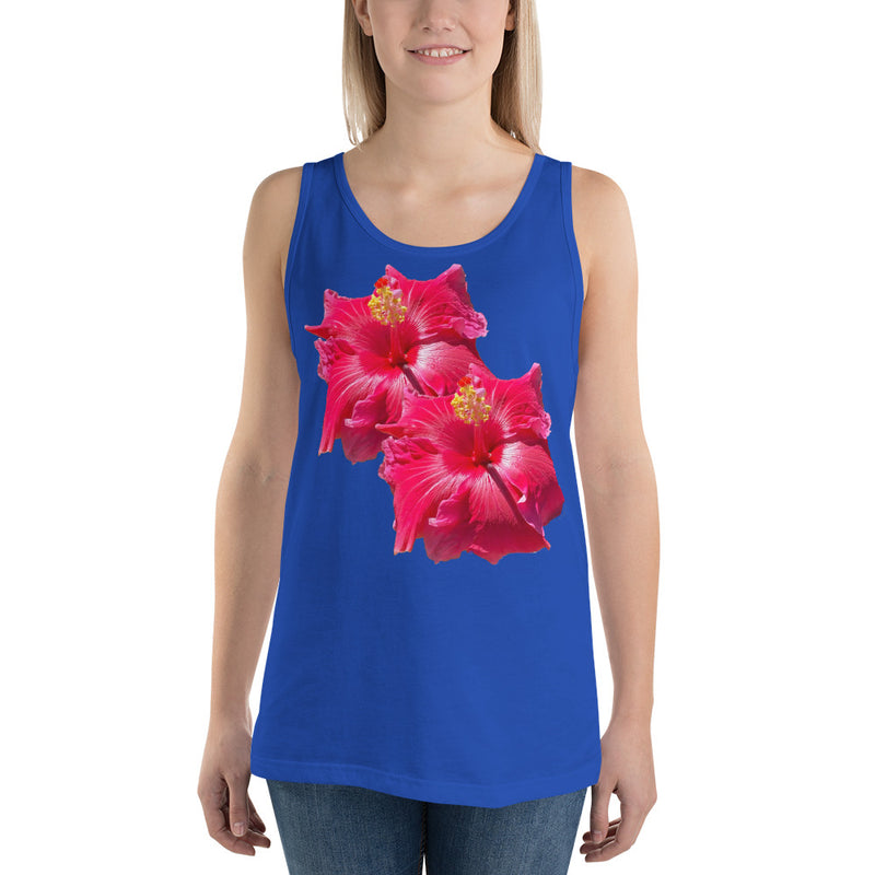 Purple Sky Red Floral Print Unisex Tank Top