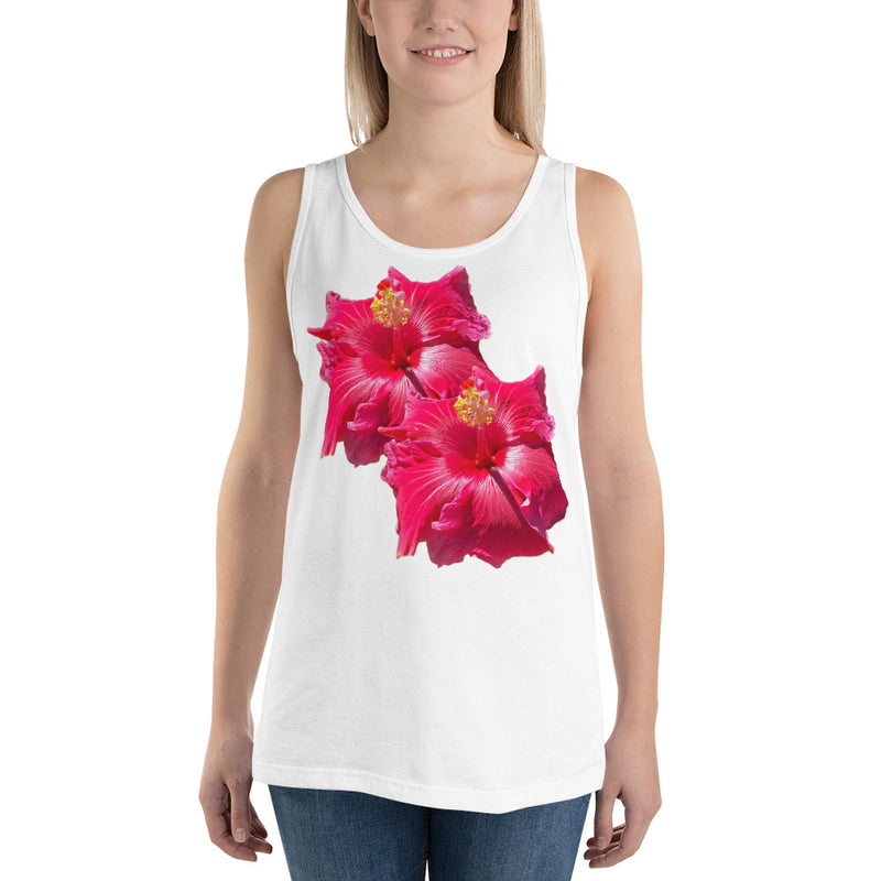 Purple Sky Red Floral Print Unisex Tank Top