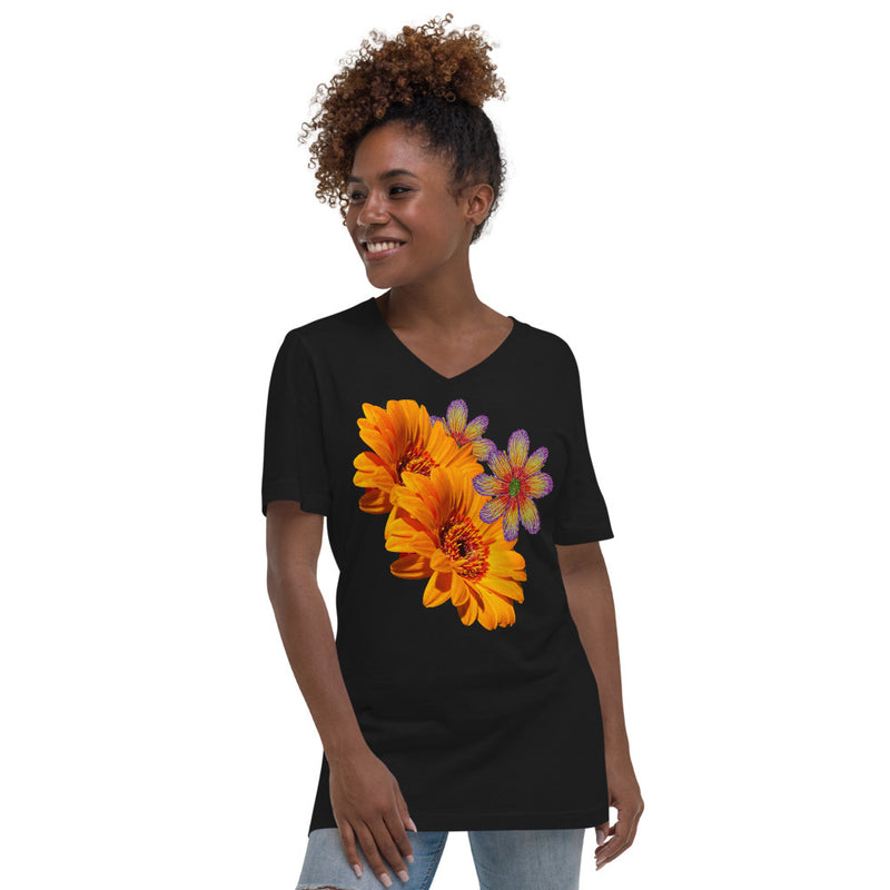 Unisex Short Sleeve V-Neck T-Shirt