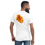 Purple Sky Orange Flower Unisex Short Sleeve V-Neck T-Shirt