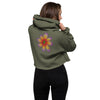 Purple Sky Red Purple Floral Print Crop Hoodie