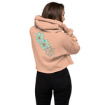 Purple Sky Pastel Floral Print Crop Hoodie