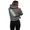 Purple Sky Pastel Floral Print Crop Hoodie