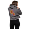 Purple Sky Gold Floral Print Crop Hoodie