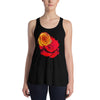 Purple Sky Red Floral Print Women's Flowy Racerback Tank